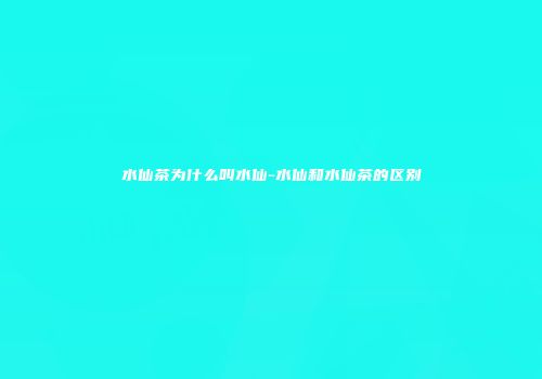 水仙茶为什么叫水仙-水仙和水仙茶的区别