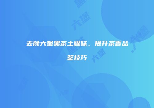 去除六堡黑茶土腥味，提升茶香品鉴技巧