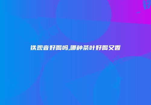 铁观音好喝吗,哪种茶叶好喝又香