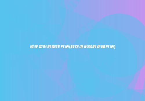 桂花茶叶的制作方法(桂花泡水喝的正确方法)