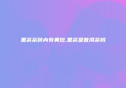 黑茶茶砖内有黄斑,黑茶是普洱茶吗