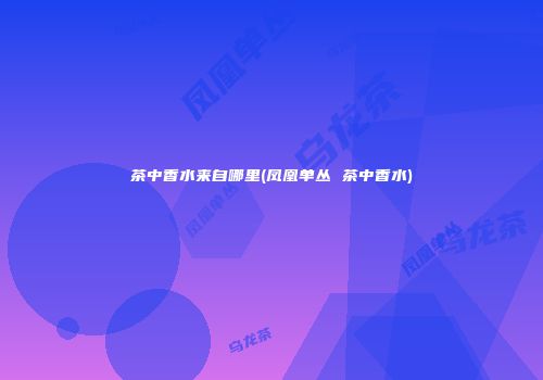 茶中香水来自哪里(凤凰单丛 茶中香水)