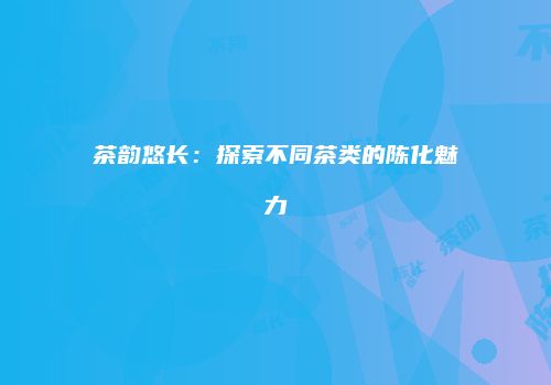 茶韵悠长：探索不同茶类的陈化魅力