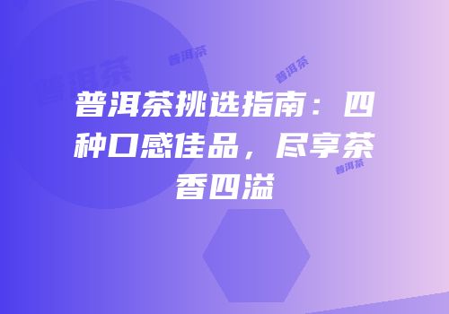 普洱茶挑选指南：四种口感佳品，尽享茶香四溢
