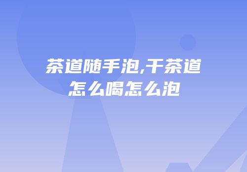 茶道随手泡,干茶道怎么喝怎么泡