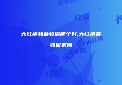 大红袍和金骏眉哪个好,大红袍茶如何签别