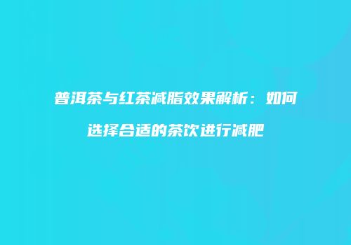 普洱茶与红茶减脂效果解析：如何选择合适的茶饮进行减肥