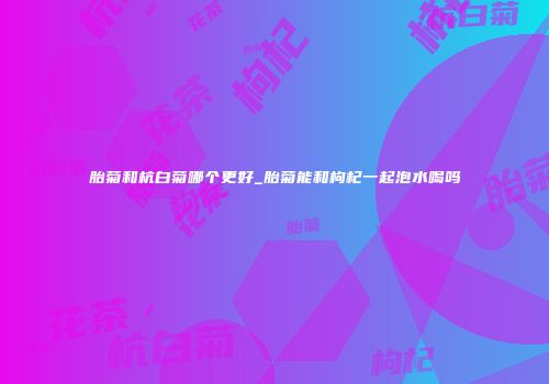 胎菊和杭白菊哪个更好_胎菊能和枸杞一起泡水喝吗