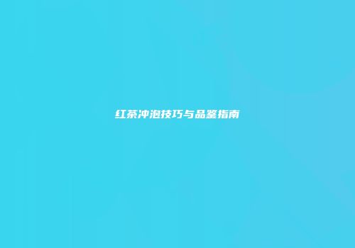 红茶冲泡技巧与品鉴指南