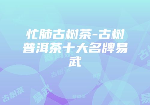 忙肺古树茶-古树普洱茶十大名牌易武