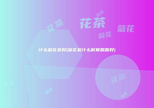 什么菊花茶好(菊花茶什么时候喝喝好)