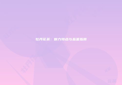 牡丹花茶：魅力特点与品鉴指南
