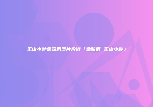 正山小种金骏眉图片价钱「金骏眉 正山小种」