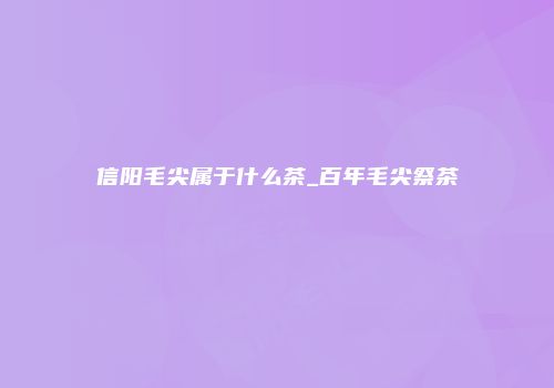 信阳毛尖属于什么茶_百年毛尖祭茶