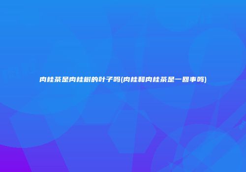 肉桂茶是肉桂树的叶子吗(肉桂和肉桂茶是一回事吗)