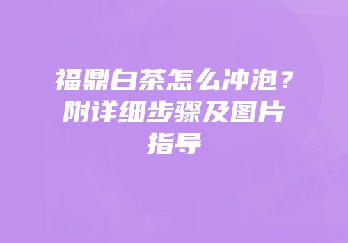 福鼎白茶怎么冲泡？附详细步骤及图片指导