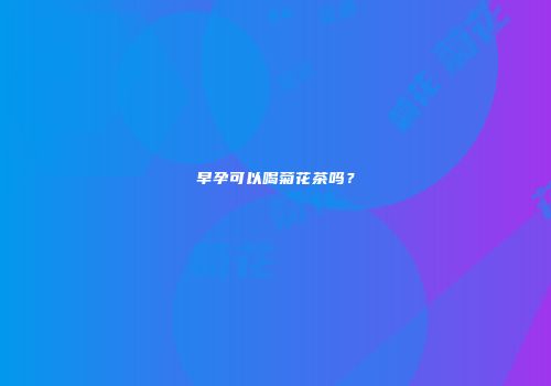 早孕可以喝菊花茶吗？