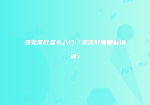 想卖茶叶怎么入门「卖茶叶有哪些渠道」