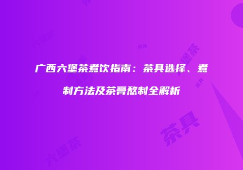 广西六堡茶煮饮指南：茶具选择、煮制方法及茶膏熬制全解析