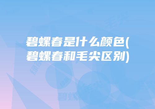 碧螺春是什么颜色(碧螺春和毛尖区别)