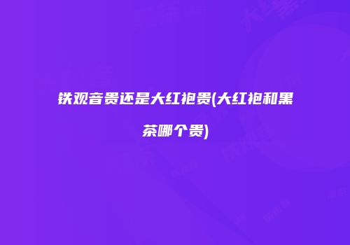 铁观音贵还是大红袍贵(大红袍和黑茶哪个贵)