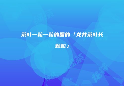 茶叶一粒一粒的圆的「龙井茶叶长颗粒」