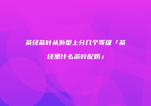 茶经茶叶从外型上分几个等级「茶经里什么茶叶配奶」