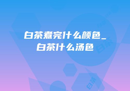 白茶煮完什么颜色_白茶什么汤色