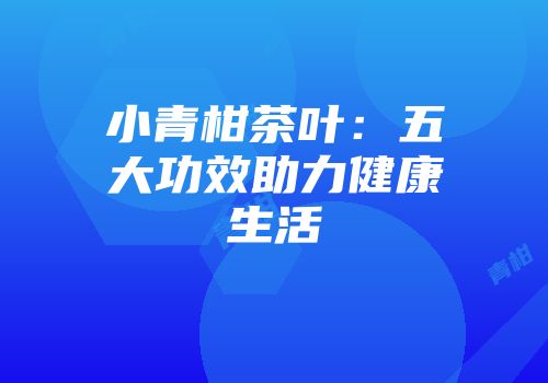 小青柑茶叶：五大功效助力健康生活