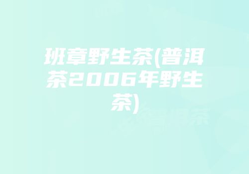 班章野生茶(普洱茶2006年野生茶)