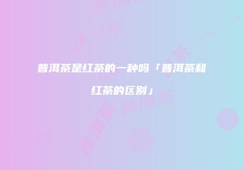 普洱茶是红茶的一种吗「普洱茶和红茶的区别」