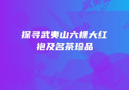 探寻武夷山六棵大红袍及名茶珍品