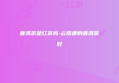 普洱茶是红茶吗-云南哪的普洱茶好