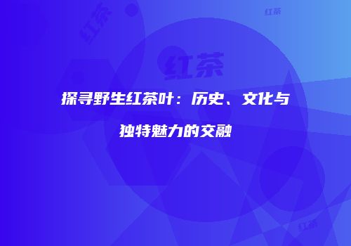 探寻野生红茶叶：历史、文化与独特魅力的交融