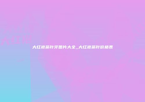 大红袍茶叶牙图片大全_大红袍茶叶价格表