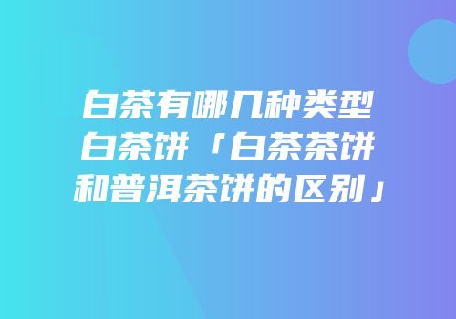 白茶有哪几种类型白茶饼「白茶茶饼和普洱茶饼的区别」
