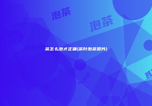 茶怎么泡才正确(茶叶泡茶图片)