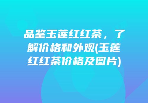 品鉴玉莲红红茶，了解价格和外观(玉莲红红茶价格及图片)