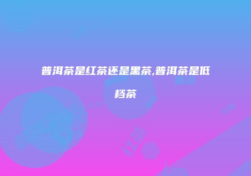 普洱茶是红茶还是黑茶,普洱茶是低档茶