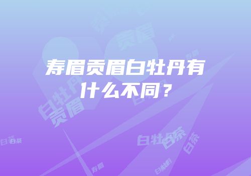 寿眉贡眉白牡丹有什么不同？