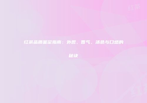 红茶品质鉴定指南：外观、香气、汤色与口感的秘诀