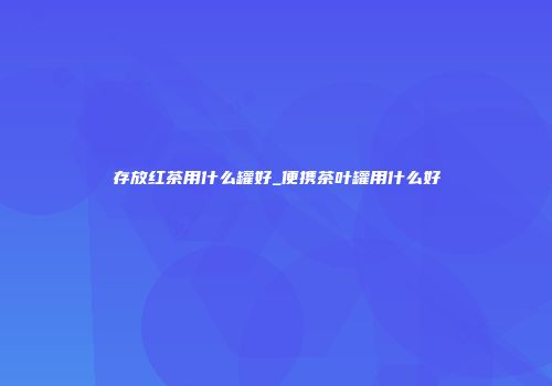 存放红茶用什么罐好_便携茶叶罐用什么好