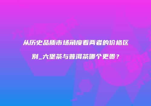 从历史品质市场角度看两者的价格区别_六堡茶与普洱茶哪个更贵？