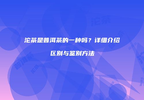 沱茶是普洱茶的一种吗？详细介绍区别与鉴别方法