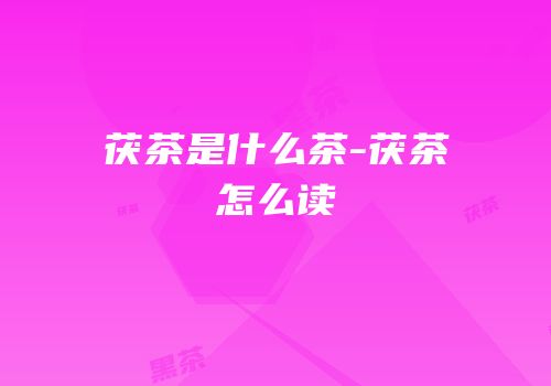 茯茶是什么茶-茯茶怎么读