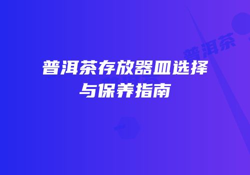 普洱茶存放器皿选择与保养指南