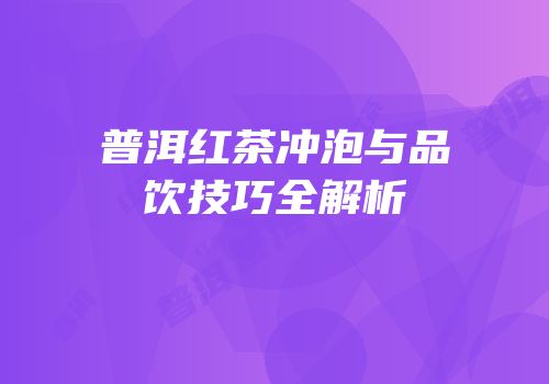 普洱红茶冲泡与品饮技巧全解析