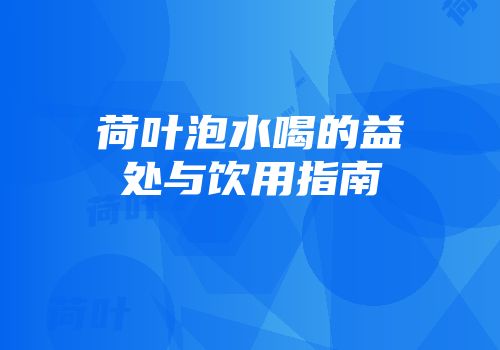 荷叶泡水喝的益处与饮用指南