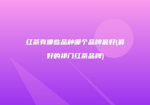 红茶有哪些品种哪个品牌最好(最好的祁门红茶品牌)