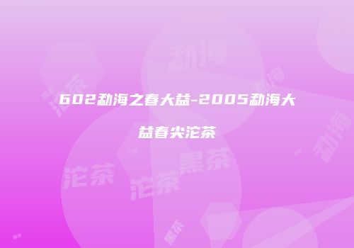 602勐海之春大益-2005勐海大益春尖沱茶